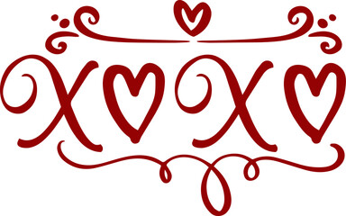 XOXO, Valentine Saying Vector File