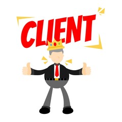 client is king businessman people cartoon doodle flat design style vector illustration