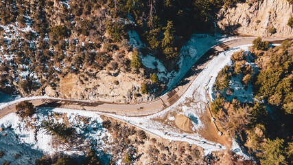 Overhead Shot of Angeles Crest Highway