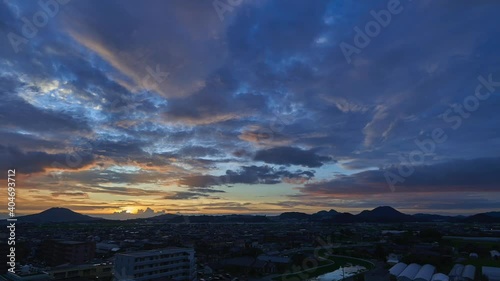 都市風景 福岡市 夜景 タイムラプス Wall Mural Wallpaper Murals Siro46