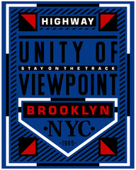 brooklyn four corner , vector typography illustration graphic design for print