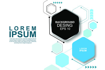 geometric hexagon infographic vector design.