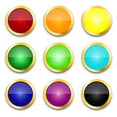 Multicolored buttons. Retro multicolored buttons, great design for any purposes. Stock image. EPS 10.