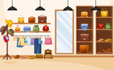 Fashion clothes store background