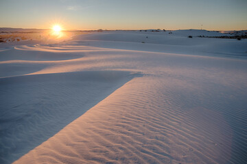The sunrise in White Sands National Park