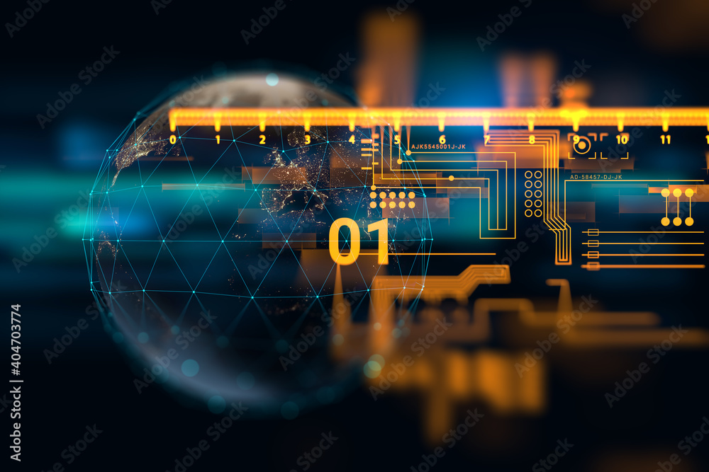Poster futuristic circuit board abstract pattern background illustration