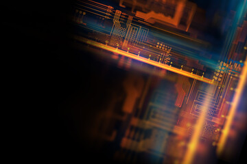 Obraz na płótnie Canvas futuristic circuit board abstract pattern background illustration