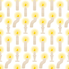 Seamless pattern with candles.