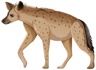 Hyena animal on white background
