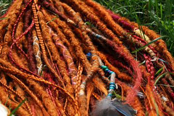 Ginger dreadlock hairstyle