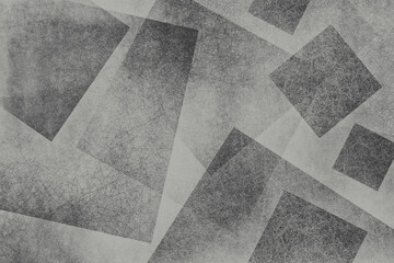 Abstract black and white background, layers of diamond and geometric shapes with angles and texture, modern creative painted design