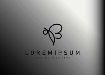 Initial letter B bee logo design. Vector illustration of modern bee linear for company. Modern design line icon template