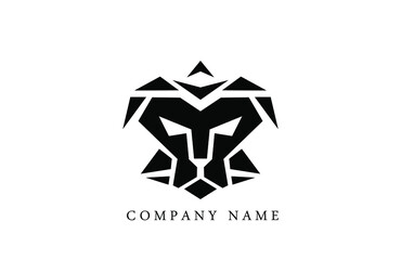 lion pattern logo with stripes