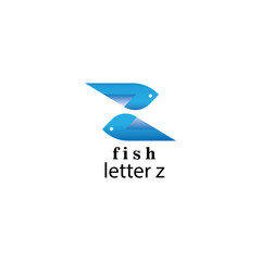 Obraz premium letter z logo illustration color fish element gradient design vector