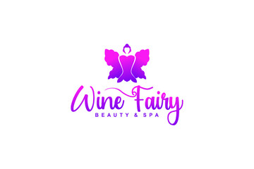 beauty logo, fairy and butterfly logo concept