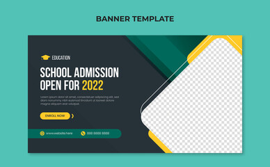 School admission banner template for junior and senior high school