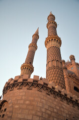 Al Mustafa Mosque in the Old City of Sharm El Sheikh. Beautiful modern mosque in the middle of the city square.  Egypt 