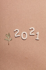 New Year card with plants