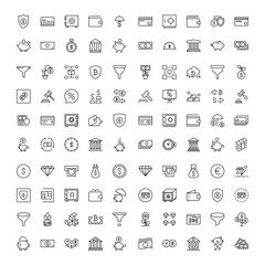 Finance design icons set.