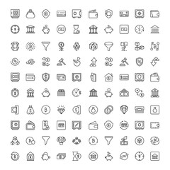 Finance design icons set.