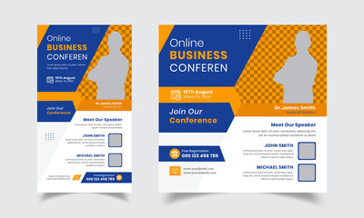 Fototapeta premium Business Conference Instagram Or Web Banner Set Design