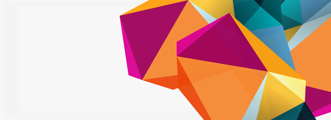 3d mosaic abstract backgrounds, low poly shape geometric design