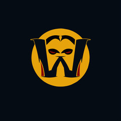 Letter W vampire vector