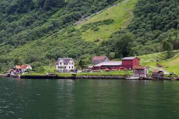 Fototapeta na wymiar Small towns and ocean vistas along the fjords of Norwar