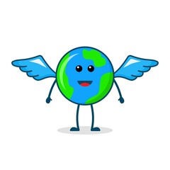 cartoon illustration of an earth shaped character