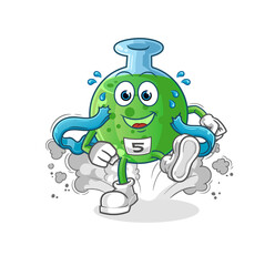 chemical glass runner character. cartoon mascot vector