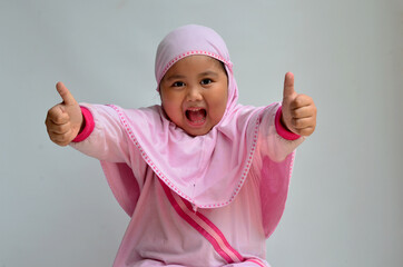 portrait of an asian girl kindergarten with a happy expression