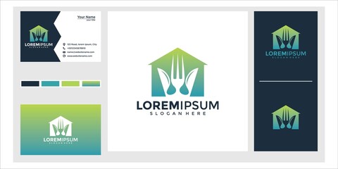 restaurant logo design graphic and business card