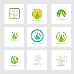 aloevera logo template vector icon concept