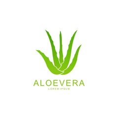 aloevera logo template vector icon concept