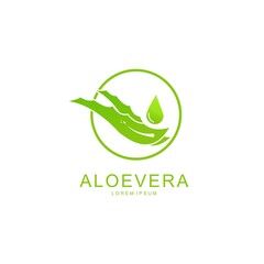 aloevera logo template vector icon concept