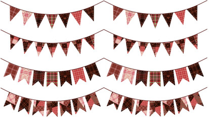 ガーランド　バレンタインカラーのタータン柄（加工有り）