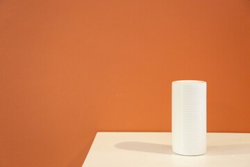 vase object on white table.