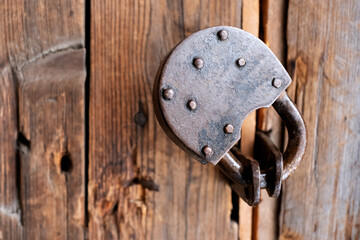 Old padlock close up