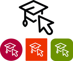 Graduation with Arrow Cursor Vector Icon
