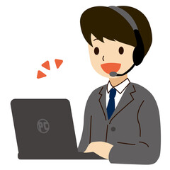 笑顔のオペレータのベクターイラスト