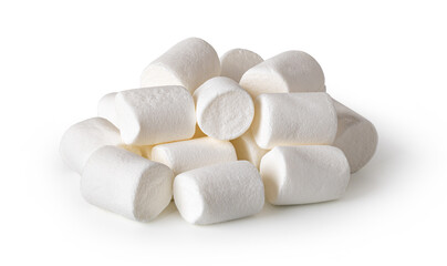 Fototapeta na wymiar marshmallows on white background
