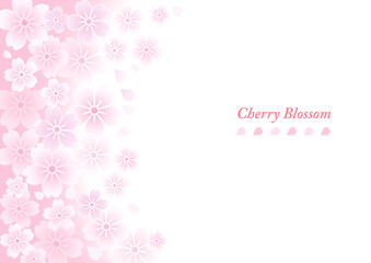 和風カラーのふんわり桜背景イラスト素材2