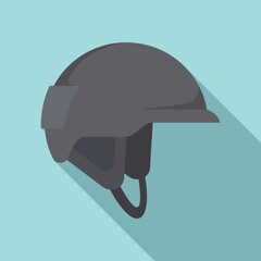 Industrial climber helmet icon. Flat illustration of industrial climber helmet vector icon for web design