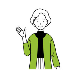 Obraz premium Senior illustration to explain, upper body.