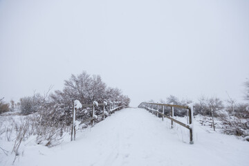 snowy landscape of in zaragoza spain