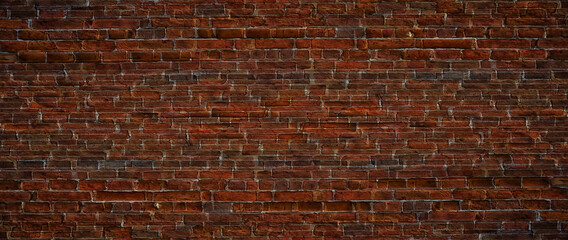 Fototapeta na wymiar old brick wall red, vintage background panorama abstract stone