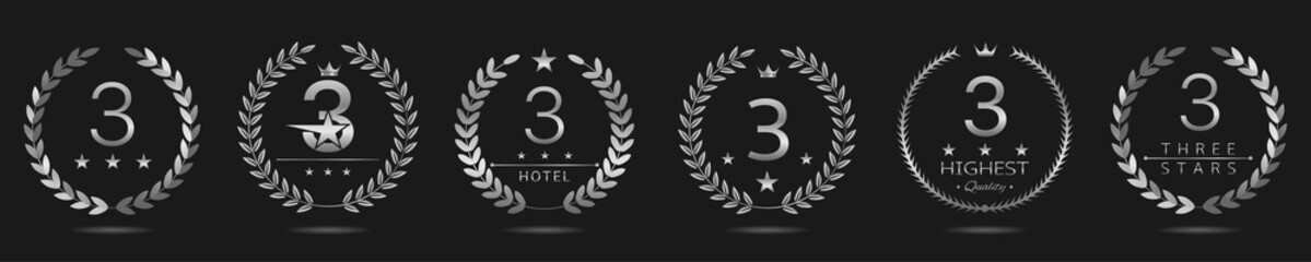 Best three stars hotel wreath labels