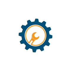 wrench gear vector illustration and icon of automotive repair