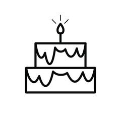Cake icon on a white background. Holiday