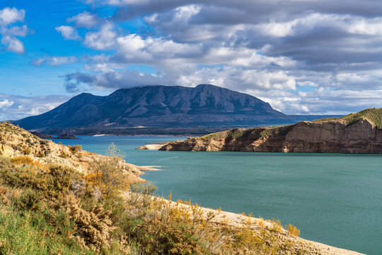 Embalse de Negratin reservoir lake in Sierra Nevada National Park in Spain
